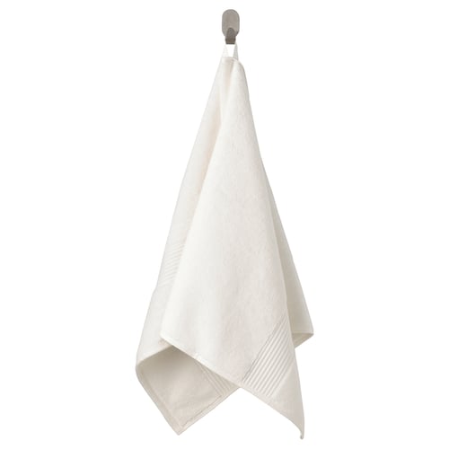White FREDRIKSJÖN towel - thick, plush, 100% cotton with elegant border.