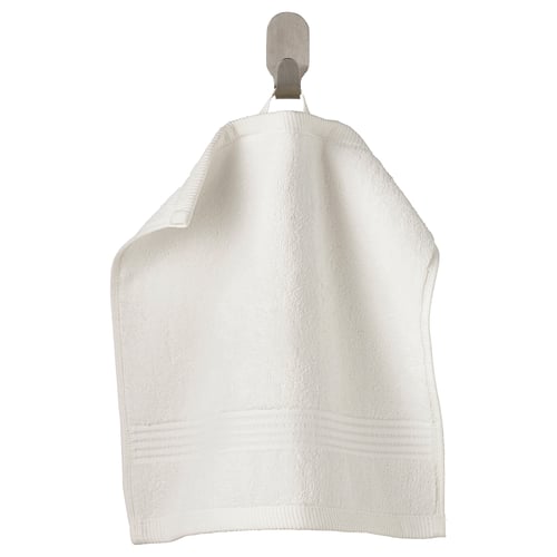 White FREDRIKSJÖN towel with loop, 100% cotton, thick & soft.