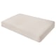 Echocardiography, this pillow is white with subtle design, round edges, recycled materials.