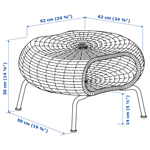 Illustration with measurements for the product: GAMLEHULT.