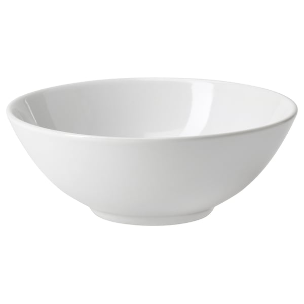 GODMIDDAG - white, round ceramic bowl with smooth edges. Simple and clean design.