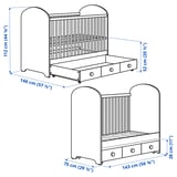 GONATT Cot with drawer, white, 70x140 cm