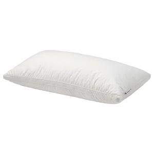 GRÖNAMARANT pillow, white, soft with double piping, supportive core, cotton fabric.