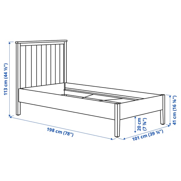 GULLABERG Bed frame, grey, Standard Single
