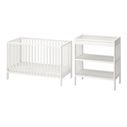 GULLIVER 2piece baby furniture set, white, 60x120 cm IKEA Ireland