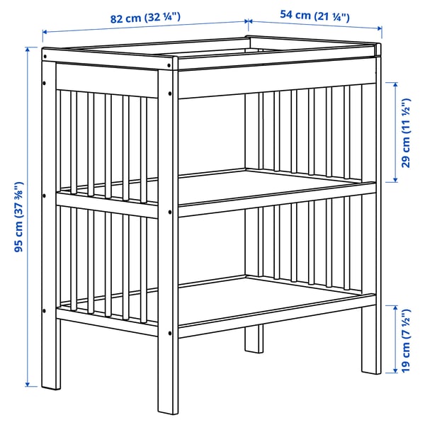 Illustration with measurements for the product: GULLIVER.