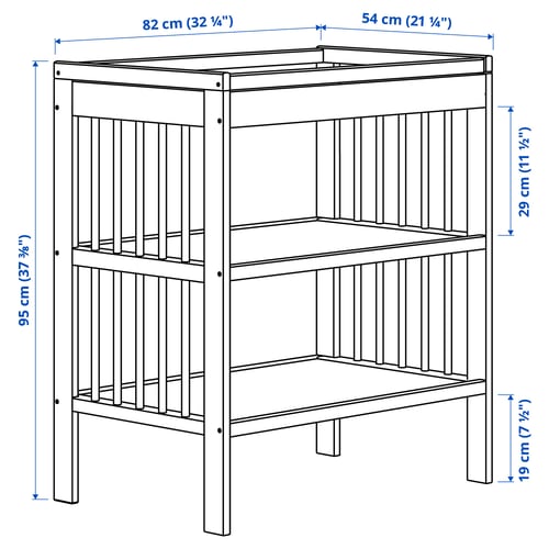 Illustration with measurements for the product: GULLIVER.