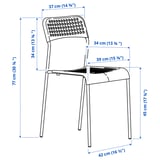 Illustration with measurements for the product: GUNDE.
