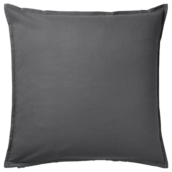GURLI cushion, gray, square, solid color, made of 100% cotton.