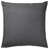 GURLI cushion, gray, square, solid color, made of 100% cotton.