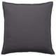 GURLI dark grey square cushion cover with zipper, 100% recycled cotton.