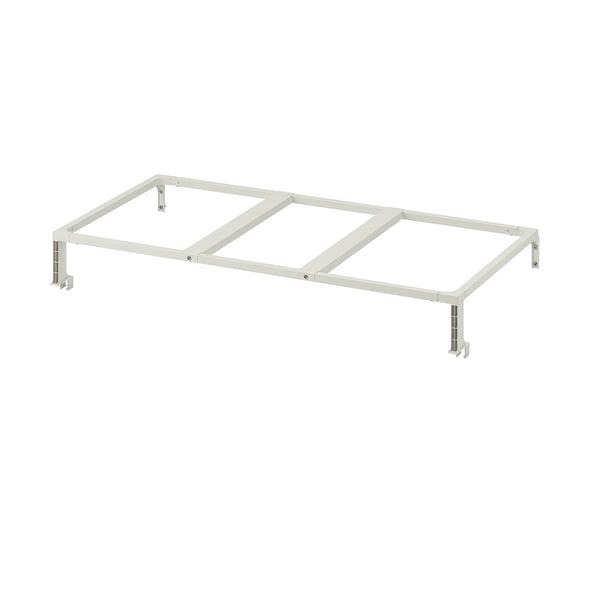 A hallbar waste sorting bin frame in white, made of steel and plastic, designed to fit under kitchen counters for organized waste disposal.