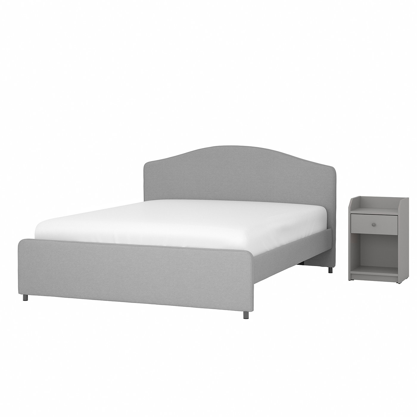 HAUGA bedroom furniture, set of 2, Vissle grey, Standard King IKEA
