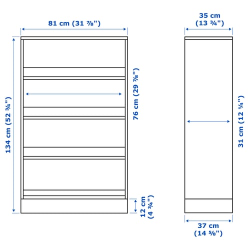 Illustration with measurements for the product: HAVSTA.