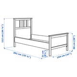 Illustration with measurements for the product: HEMNES.