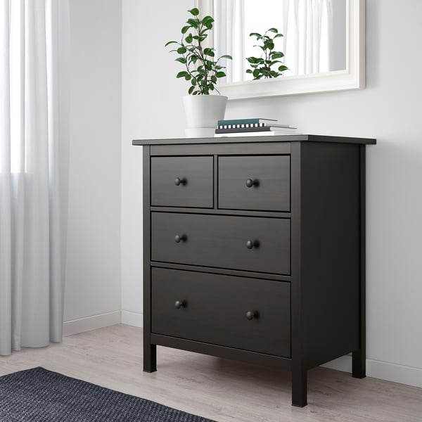 HEMNES Chest of 4 drawers - black-brown - IKEA
