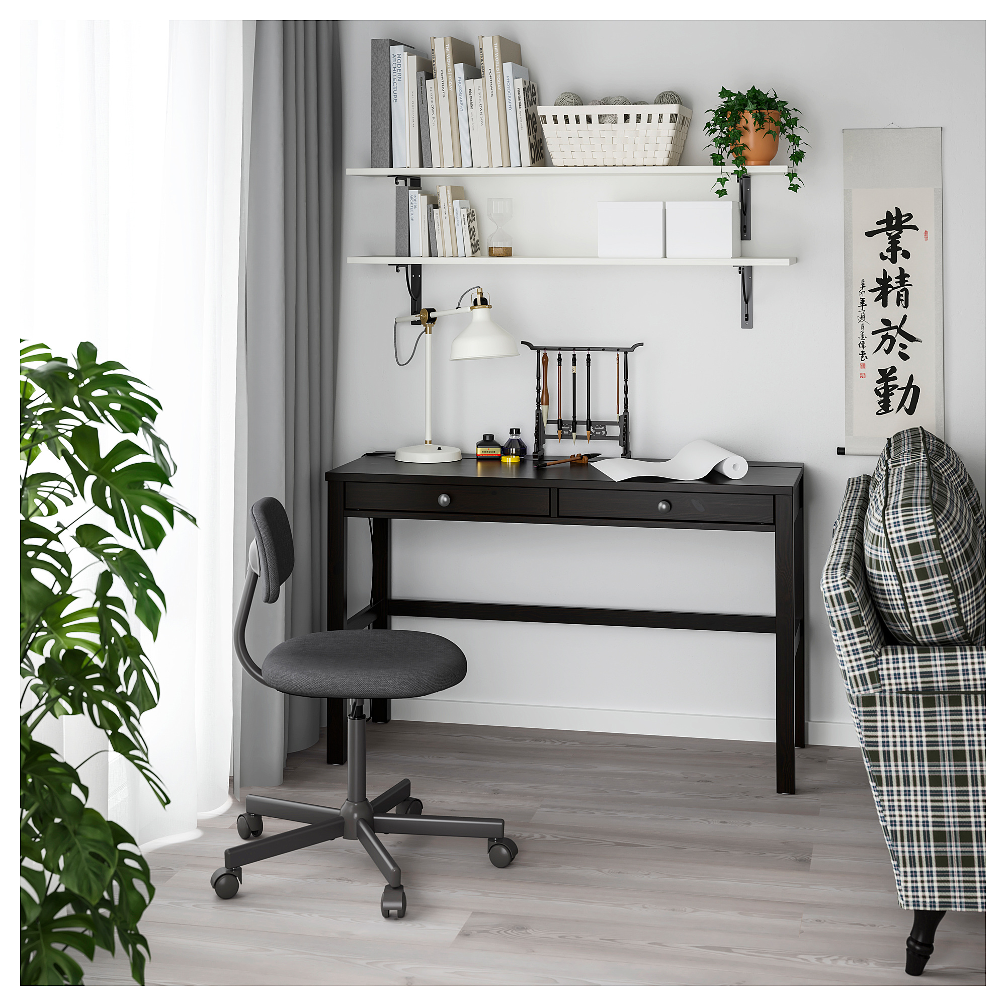 HEMNES Desk with 2 drawers, blackbrown, 120x47 cm IKEA Ireland