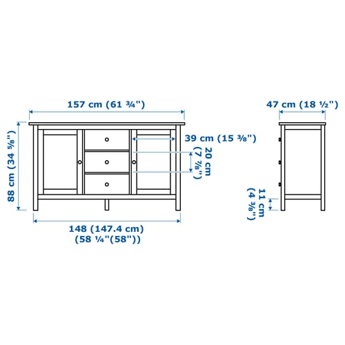 HEMNES Sideboard white stain, light brown IKEA