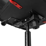 Adjustable office chair with lumbar support and tilt function.