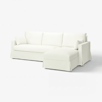 HYLTARP 3-seat sofa w chaise longue, right, Hallarp white