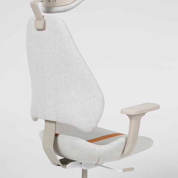 Modern office chair with adjustable headrest, back, and armrests, offering ergonomic support and comfort.