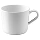 Option: White, white ceramic mug by ikea, plain design, round shape.
