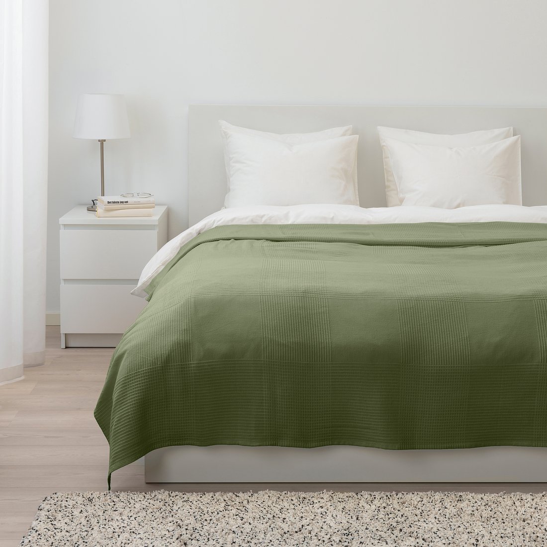 INDIRA Bedspread, dark green, 230x250 cm IKEA Ireland