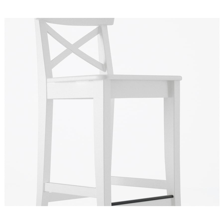 INGOLF bar stool with backrest, white, 63 cm IKEA Ireland