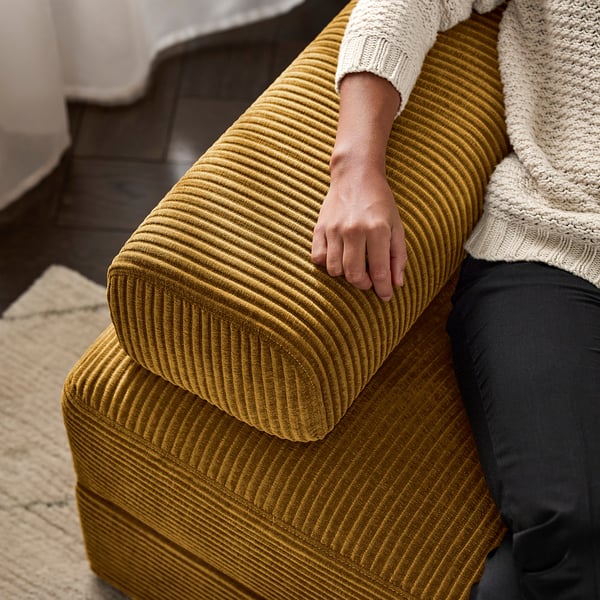 JÄTTEBO 2-seat modular sofa, with headrest/Samsala yellow-brown