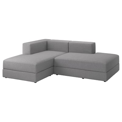 JÄTTEBO grey modular sofa, modern design with storage, soft fabric.