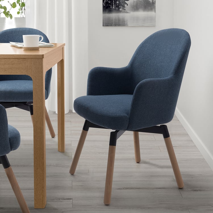 JANOLOF swivel armchair, Gunnared blue IKEA Ireland