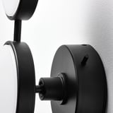 Modern black art deco wall lamp with dimmable led bulb.