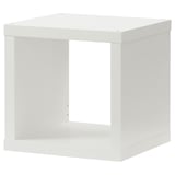 White KALLAX cube storage unit with open center.