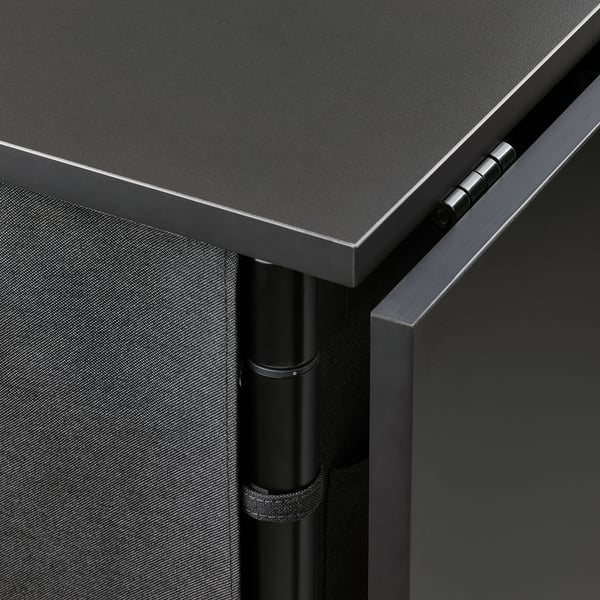 Modern, sleek tabletop with visible metal hinges and adjustable leg, showcasing high-quality craftsmanship and sturdy materials.