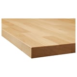 Smooth, light-colored wood tabletop. Natural grain patterns visible. Square edge design. Clean, polished surface.