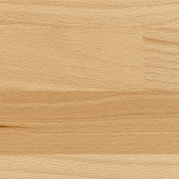 Close-up of a smooth, high-quality wooden surface with visible wood grain texture, showcasing a natural light brown tone.