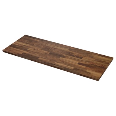 KARLBY brown wood worktop. Rectangular, multi-veneer pattern. Durable, natural walnut finish.