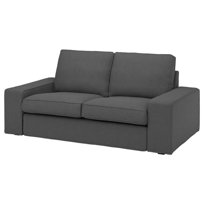 KIVIK grey sofa; modern, cozy design with removable armrests, and deep cushions.