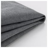 Close-up of grey fabric showing texture and quality. Multiple folds highlight softness and durability.