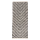 Handwoven rectangle rug: KNAPPHIRS, grey, wool-cotton, checker pattern.