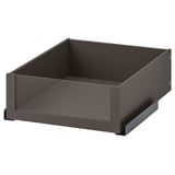 Gray ikea KOMPLEMENT glass-front drawer, square, modern minimalist design.