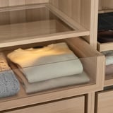 Wardrobe drawer with folded clothes, quality, soft-close.