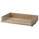KOMPLEMENT drawer with glass front, light-colored wood, rectangular shape, contents, soft-closing mechanism.