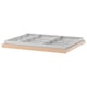 KOMPLEMENT grey felt tray; wooden frame; multiple compartments for accessories; soft close; organizer insert.