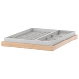 KOMPLEMENT organizer tray: light grey, wood base, soft felt, divided sections.