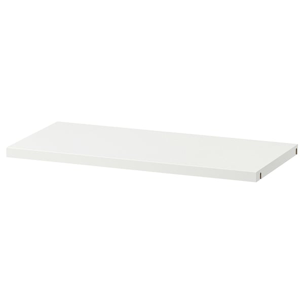 KONSTRUERA white shelf, simple, rectangular, minimalist design, ideal for organizing small items.
