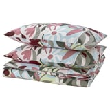 KORSKOVALL duvet set, multi-color floral, soft cotton blend, neatly folded.