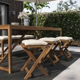 KUDDARNA Chair cushion, outdoor, light grey-beige, 36x32 cm