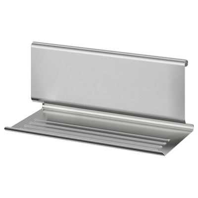 KUNGSFORS stainless steel wall shelf, sleek and modern, angled design for space-efficiency, ideal kitchen storage.
