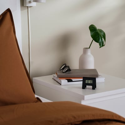 KUPONG Alarm clock, black, 7x6 cm